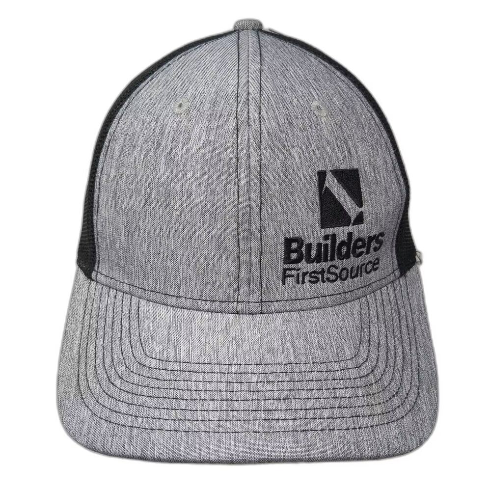 Ivory Headwear Builders FirstSource Trucker Hat Gray Black One Size Snapback Cap